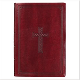 KJV Holy Bible, Super Giant Print, Burgundy Faux Leather w/Thumb Index and Ribbon Marker, Red Letter, King James Version