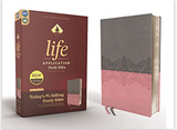 NIV, Life Application Study Bible, Third Edition, Leathersoft, Gray/Pink, Red Letter